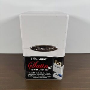 Ultra Pro Satin Tower Deck Box 100+ Card Storage Dice Tray White New Sealed